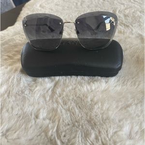 Authentic Chanel Frameless Faceted Smoke gray Sunglasses great condition classic